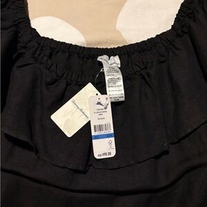 Tommy Bahama Elegant Black Ruffle Off-Shoulder Dress